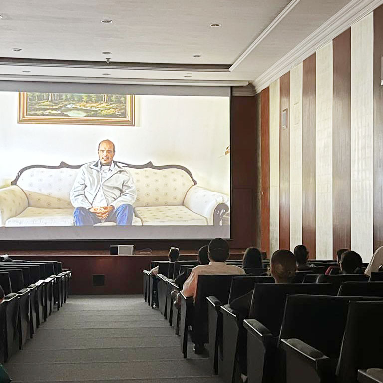 Proyección de un documental en una sala