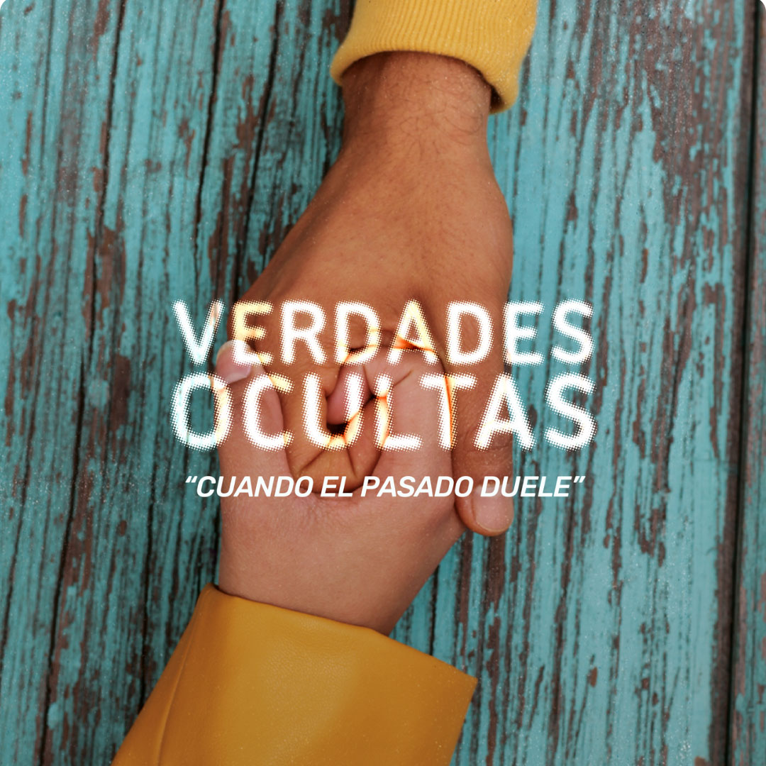 las palabras verdades ocultas, y de fondo dos manos que se agarran